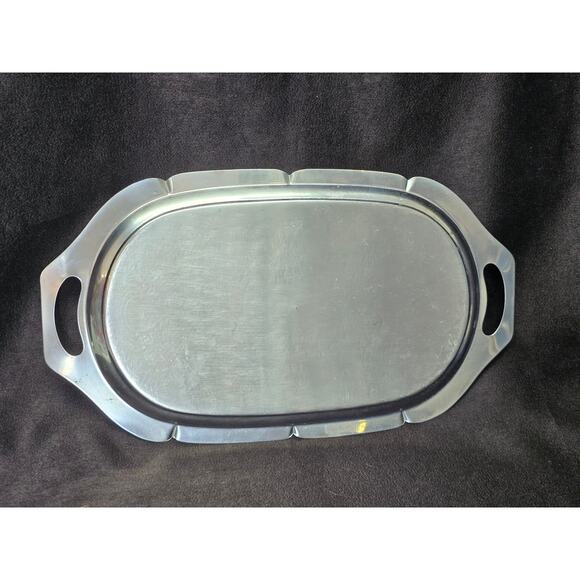 Vintage Krome Kraft Farber Bros New York 16" Silver Plated Serving Tray Platter - Picture 6 of 10